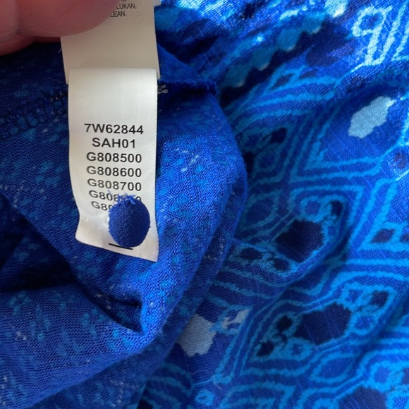 Lucky Brand women’s blue boho 3/4 sleeve pullover button up tunic top EUC - Picture 13 of 14
